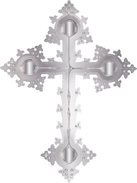 Clipart Platinum Ornate Cross No Background