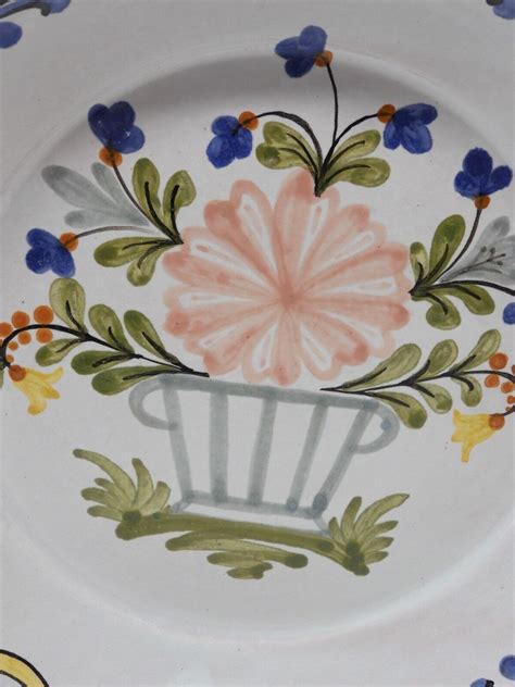 Belle Assiette Decorative Ceramique Au Panier Fleuri Xxe Go T Xviiie