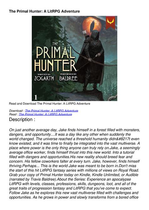 Pdfread The Primal Hunter A Litrpg Adventure The Primal Hunter A