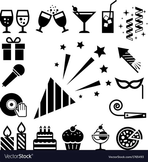 Party And Celebration Icon Set Royalty Free Vector Image