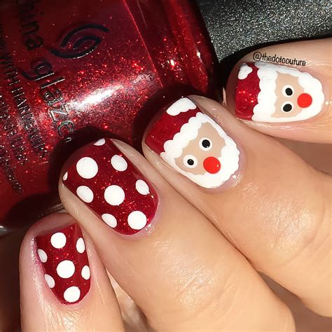 Nails Christmas Red Press On For Girls 【おまけ付】