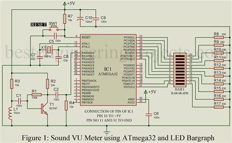 Vu Meter Circuit Using Atmega32 Engineering Projects