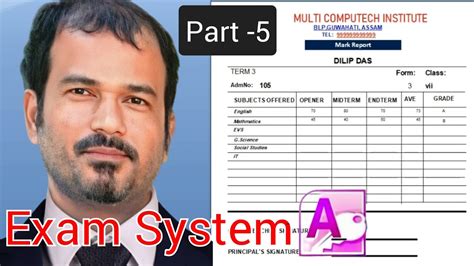 Exam System Database In Ms Access Part 5 Student Mark Report Youtube