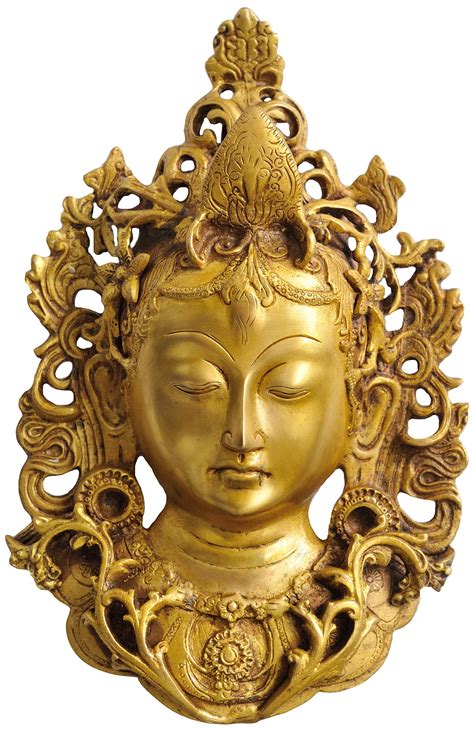 12 Tibetan Buddhist Goddess Tara Wall Hanging Mask In Brass Handmade
