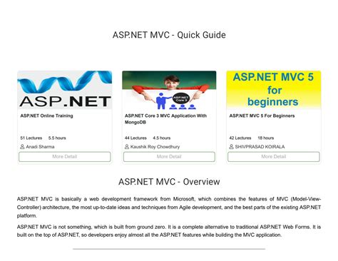 SOLUTION Asp Net Mvc Quick Guide Studypool