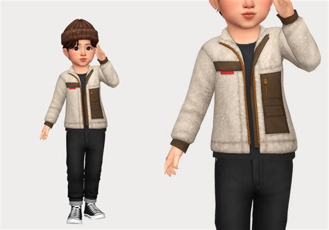Fleece Jacket Tou 📁 Download Toddler Cc Sims 4 Sims 4 Toddler