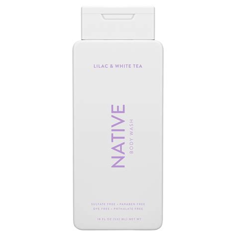 Native Natural Body Wash Lilac And White Tea Sulfate Free Paraben Free