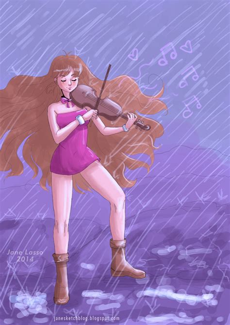 Dibujos Y Sketches De Jane Lasso Dibujo Violinista Bajo La Lluvia