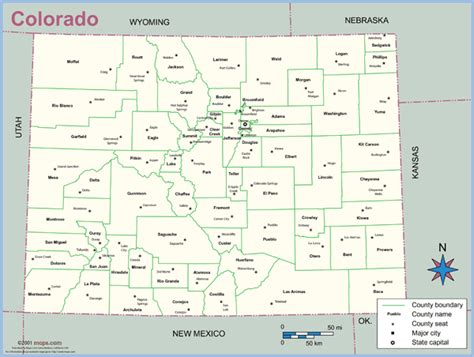 Colorado County Outline Wall Map By