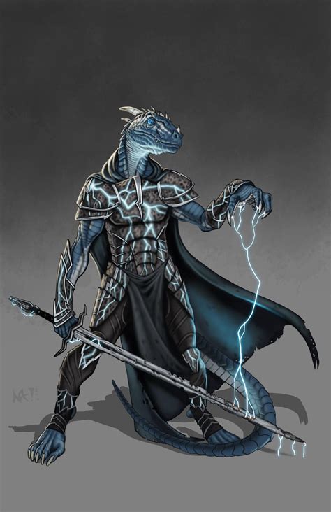 Blue Dragonborn Cleric For Uscruffylookin Fantasy Character Art Rpg