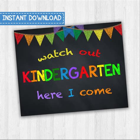 Watch Our Kindergarten Here I Come Back To School Signs