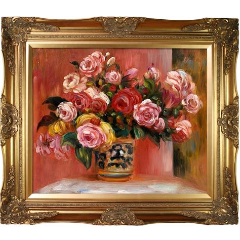 Vault W Artwork Roses In A Vase 1914 By Pierre Auguste Renoir