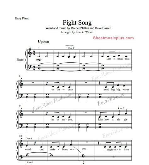 Fight Song Easy Piano Music Easypiano Music Piano Fightsong