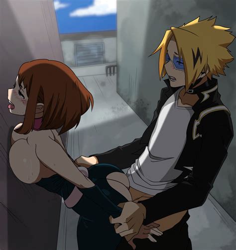 Rule 34 Against Wall Animated Ass Blush Clothed Sex Denki Kaminari Female From Behind Half