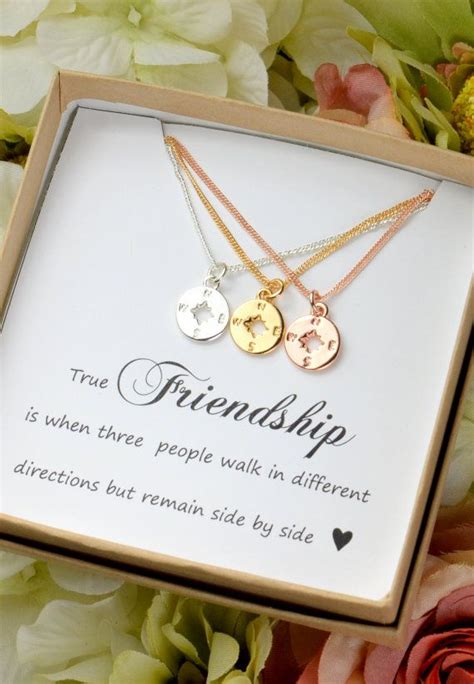 Your bestie knows everything about you—and somehow, she still loves you. Best Friend Gift ,Rose gold Compass Necklace , Best Friend ...