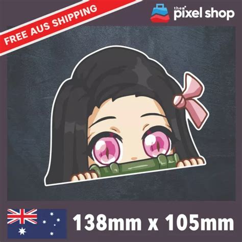 Nezuko Kamado Demon Slayer Peeking Cute Anime Jdm Laptop Car Decal