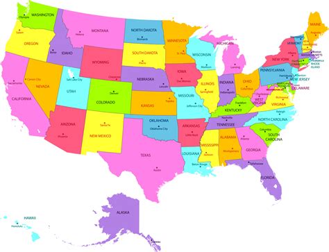 Map Of The United States With Capitals
