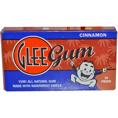 Glee Gum Cinnamon Natural Chewing Gum 18 Count Pack Of 6