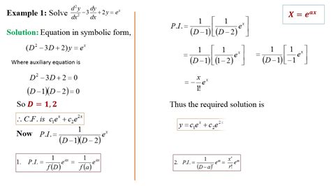 Shortcut Method 1 Particular Integral Of Differential Equation With