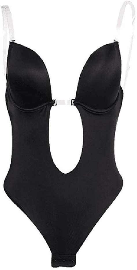 sufang backless women body shapers bodysuit clear strap party black size large ebay