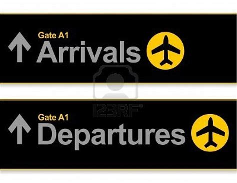 Arrival And Departures Airport Signs Isolated Over A White Background Airport Signs Airport
