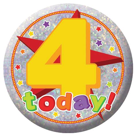 Happy 4th Birthday Holographic Badges 55cm 12 Pc Amscan International