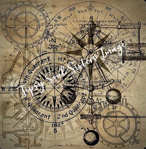 Steampunk Compass Drawing