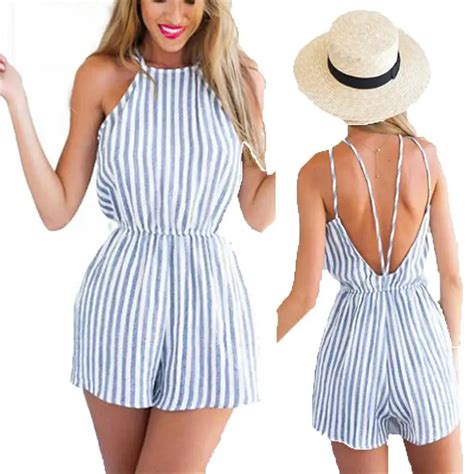 Fashion Rompers Women Clubwear Halter Backless Playsuit Bodycon Party