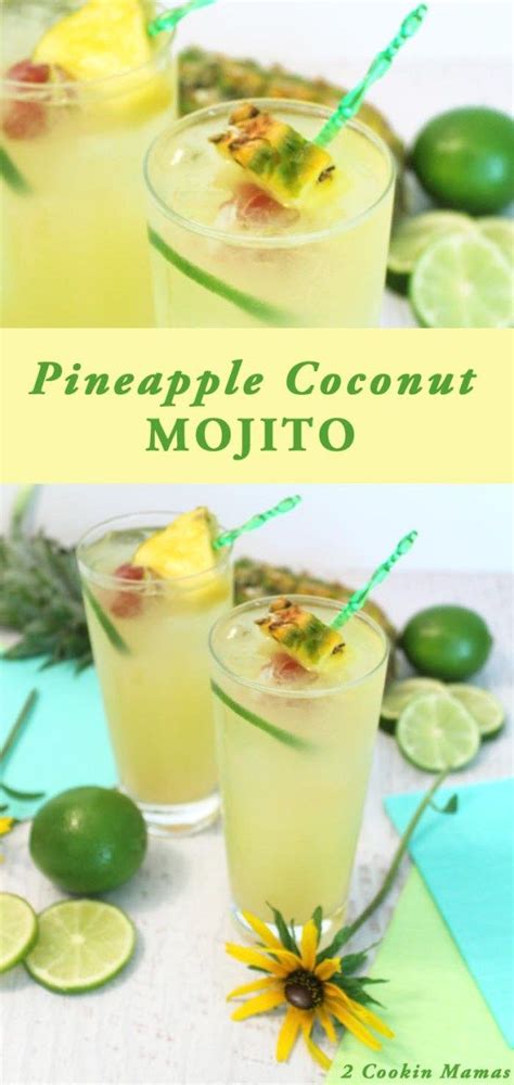 Recipe for a perfect caribbean wedding cocktail drink. Pineapple coconut mojito | Recipe | Coconut mojito, Easy ...