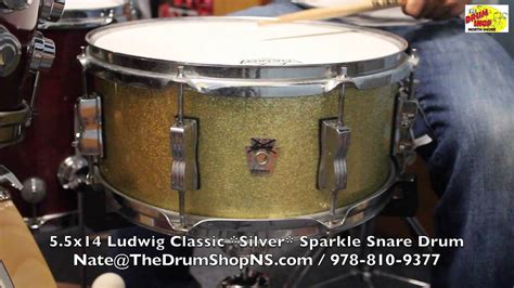 Ludwig Classic Birch Silver Sparkle Snare 55x14 The Drum Shop
