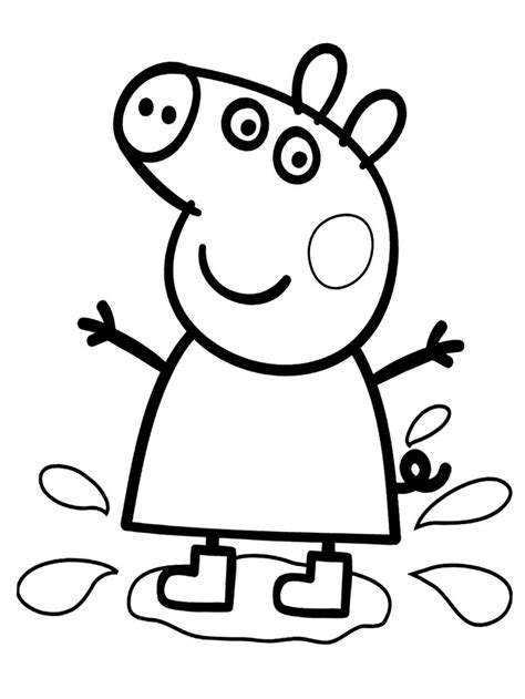 Peppa Pig Con Botas De Agua Para Imprimir Y Colorear Dibujos De
