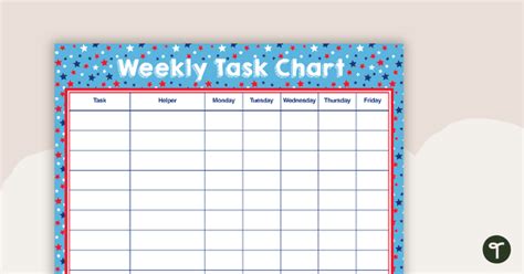Stars And Stripes Weekly Task Chart Teach Starter