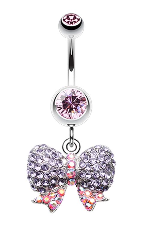 Lovely Sparkle Bow Tie Belly Button Ring Belly Button Rings Belly