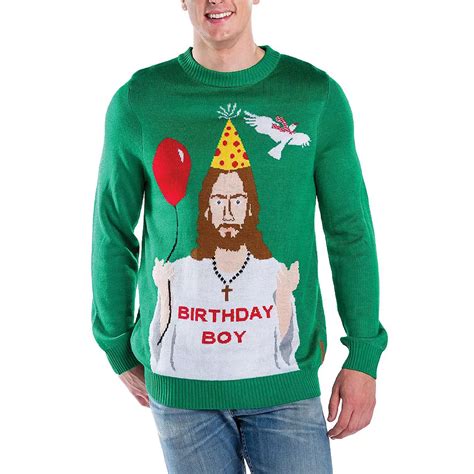 Adult Birthday Jesus Ugly Christmas Sweater Party City