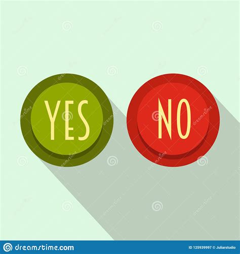 Yes And No Button Icon Flat Style Stock Illustration Illustration Of