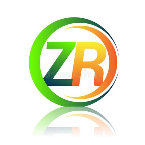 Initial Letter Logo Zr Company Name Green And Orange Color On Circle