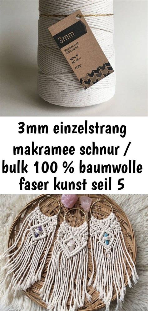 3mm einzelstrang makramee schnur / bulk 100 % baumwolle faser kunst