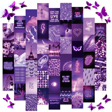 50 Printed 4x6 Purple Euphoria Aesthetic Wall Collage Kit Etsy