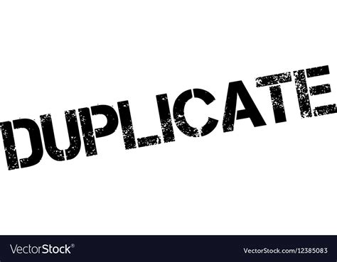 Duplicate Rubber Stamp Royalty Free Vector Image