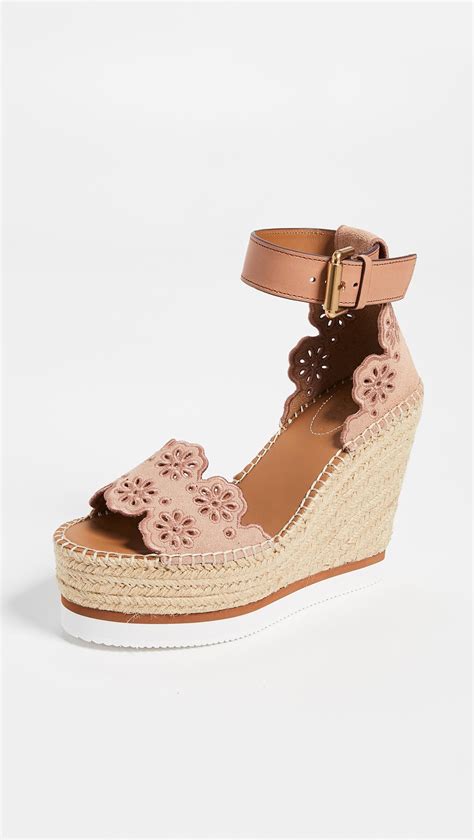 Next day delivery available on selected items. See By Chloé Leather Glyn Wedge Espadrilles - Lyst