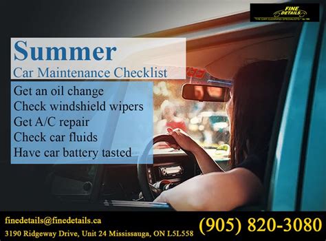 An Advertisement For A Car Maintenance Checklist With A Woman In The