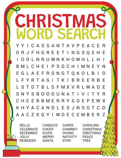 Christmas Printable Word Search There Are A Total Of 20 Festive Holiday