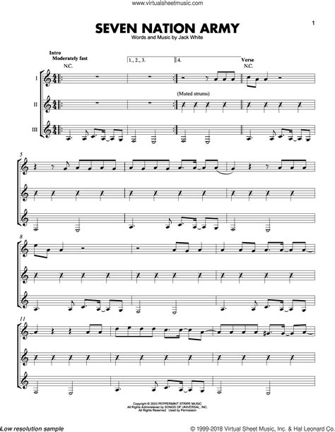 7 Nation Army Sheet Music Army Military