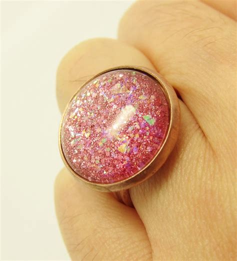 Holographic Flakies Over Sparkly Pink Glitters Polish Jewelry Pink