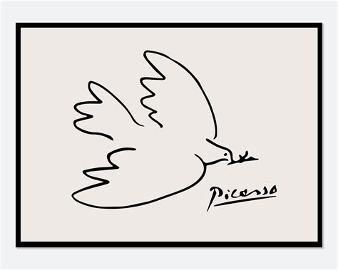 Picasso Print Picasso Dove Print Pablo Picasso Dove Of Peace Etsy