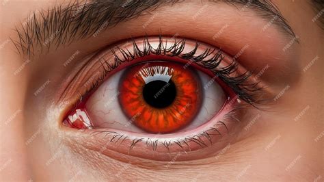 Premium Photo Close Up Of A Severe Bloodshot Red Eye Viral