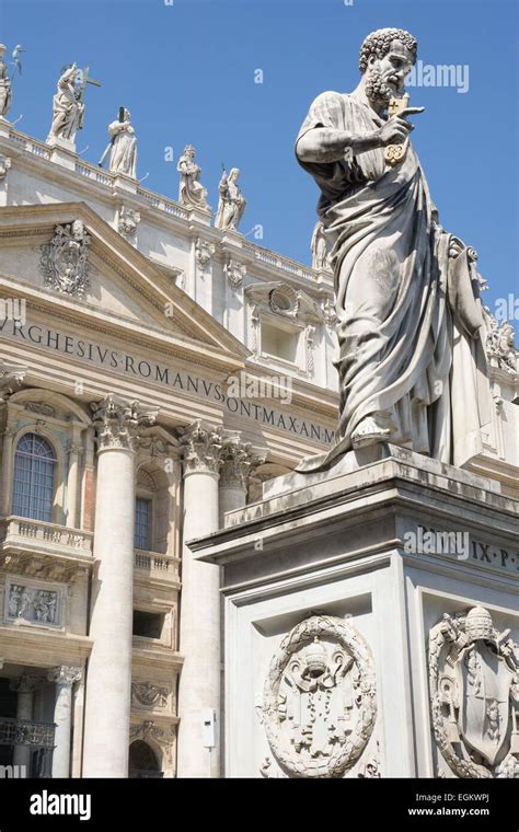 Statue Of St Peter Saint Peters Basilica The Vatican Rome Italy