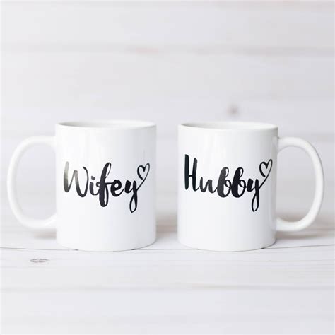 Wifey And Hubby Mug Coffee Mug T For Couples Valentines Ts