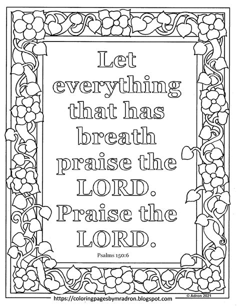 Coloring Pages For Kids By Mr Adron Free Psalm 1506 Print And Color