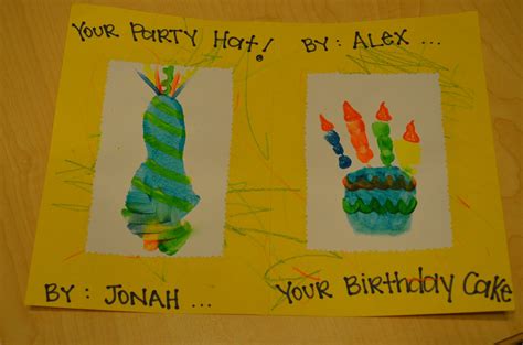 Toddler Art Handprint And Footprint Birthday Card My Twin Boys Made